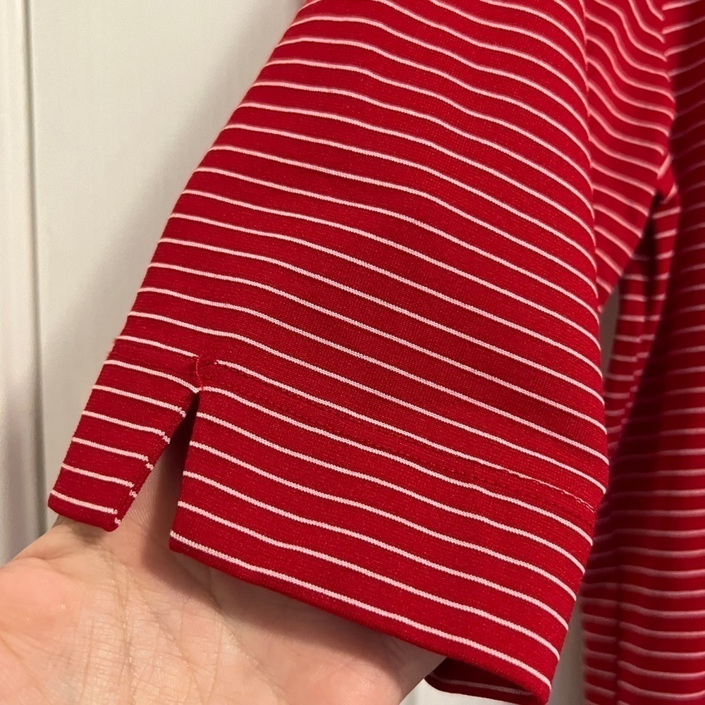 2 for $10 Lauren Ralph Lauren Pinstripe Short Sleeve Top Women’s Size Medium - Picture 5 of 7